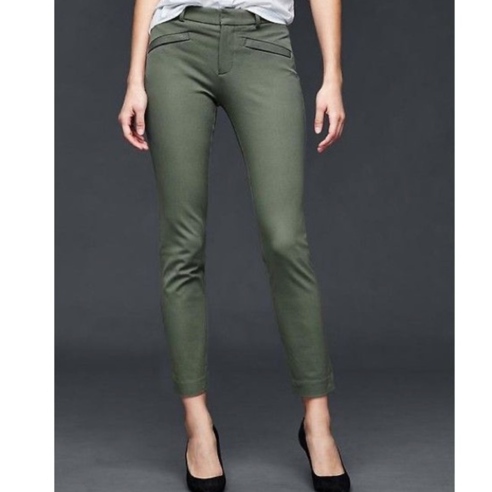 GAP Pants Womens Bi-Stretch Skinny Ankle Jungle Green
